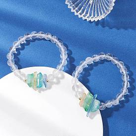 Браслеты из натурального кварцевого хрусталя с бусинами для женщин, круглые и самородки