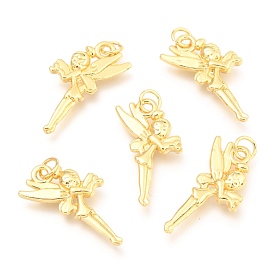 Pendentifs en alliage, plaqué longue durée, avec anneau de saut, fée
