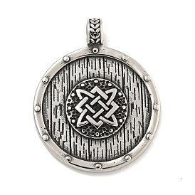 Viking 316 подвески из хирургической нержавеющей стали, плоский круглый с шармом в виде узла