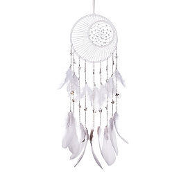 Woven Web/Net with Feather Pendant Decorations, for Home Outdoor Garden Hanging Decorations