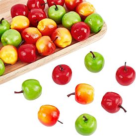 30pcs 3 couleurs mini pommes imitation mousse, fruits artificiels, pour les accessoires de maison de poupée faisant semblant de décorations d'accessoires