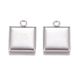 Pendentifs en acier inoxydable, carrée