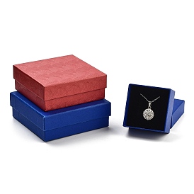 Square Jewelry Cardboard Jewelry Boxes, with Sponge, for Earring, Ring, Necklace and Bracelets Gifts Packaging