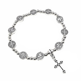 Bracelets de charme d'acier inoxydable, croix