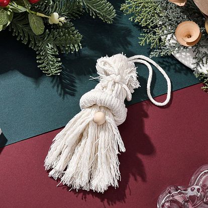 Хлопковый шнур с подвесными украшениями из деревянных бусин, Дед Мороз