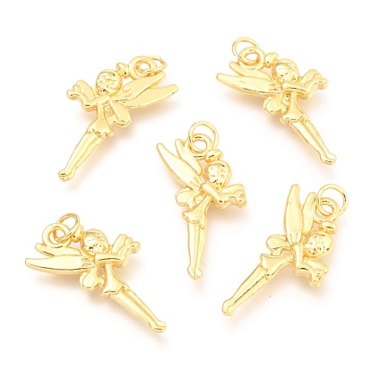 Pendentifs en alliage, plaqué longue durée, avec anneau de saut, fée