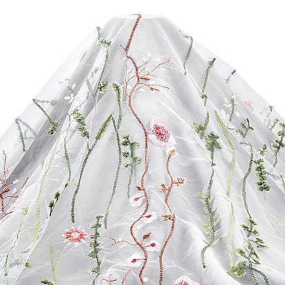 3 Yards Polyester Gauze Embroidery Fabric, Clothing Accessories, Flower Pattern