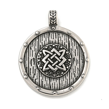 Viking 316 подвески из хирургической нержавеющей стали, плоский круглый с шармом в виде узла