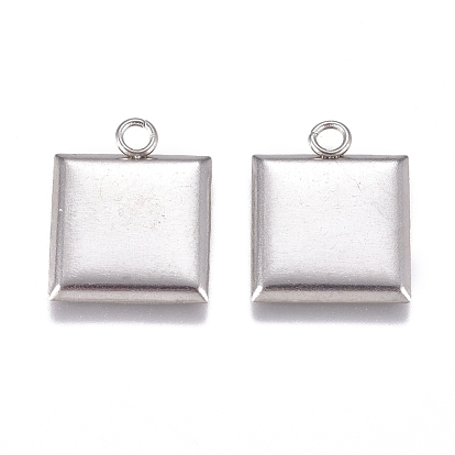 Pendentifs en acier inoxydable, carrée