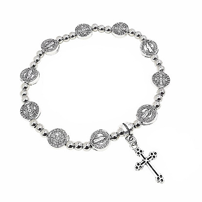Stainless Steel Charm Bracelets, Cross