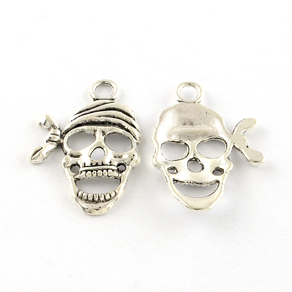 Череп тибетский стиль сплава подвески, без кадмия и без свинца
