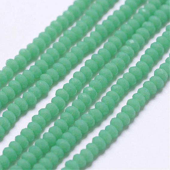 Opaque Glass Beads Strands, Faceted, Rondelle