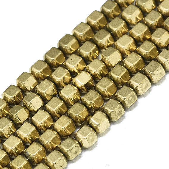 Electroplate Non-magnetic Synthetic Hematite Beads Strands, Round, Faceted