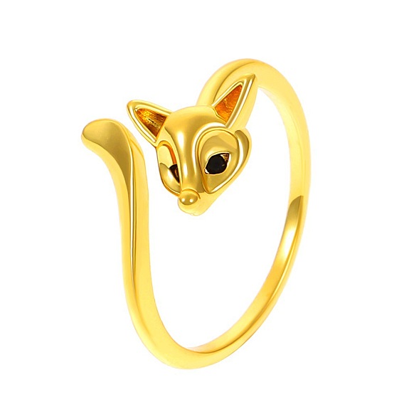 Brass Rhinestone Open Cuff Rings, Golden