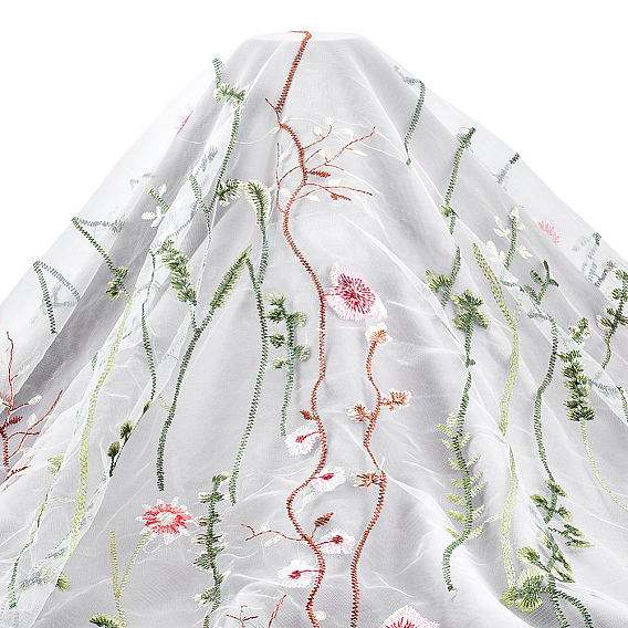 3 Yards Polyester Gauze Embroidery Fabric, Clothing Accessories, Flower Pattern