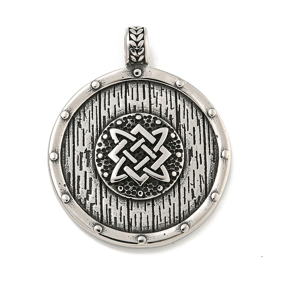 Viking 316 подвески из хирургической нержавеющей стали, плоский круглый с шармом в виде узла