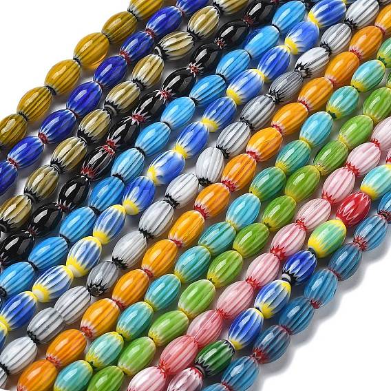 Handmade millefiori lampwork beads strands, рис
