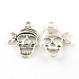 Череп тибетский стиль сплава подвески, без кадмия и без свинца