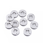 304 Stainless Steel Links Connectors, Flat Round with Clover
