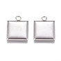 304 Stainless Steel Pendants, Square