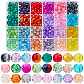 600 шт 24 цвета окрашенные распылением хрустящие стеклянные бусины, круглые