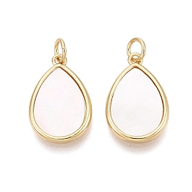 Натуральный белый оболочки подвески, латунные подвески-капли