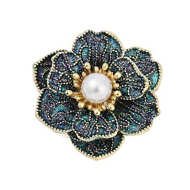 Эмалевые булавки камелии, броши из сплава для одежды рюкзака, с пластиковой жемчужины, красочный