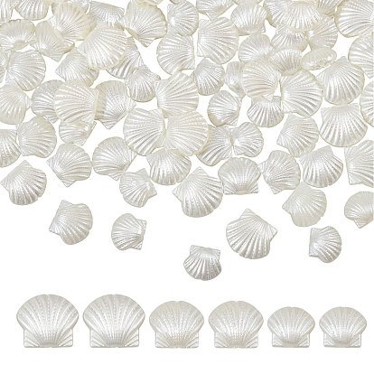 240шт. 3 стили перламутровых непрозрачных смоляных бусин, формы раковины
