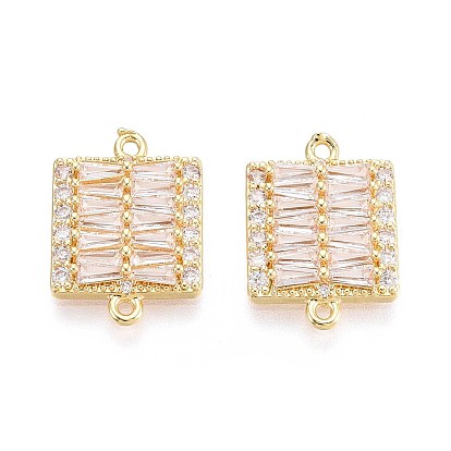 Латунные подвески из прозрачного кубического циркония, квадратные ссылки, долговечный