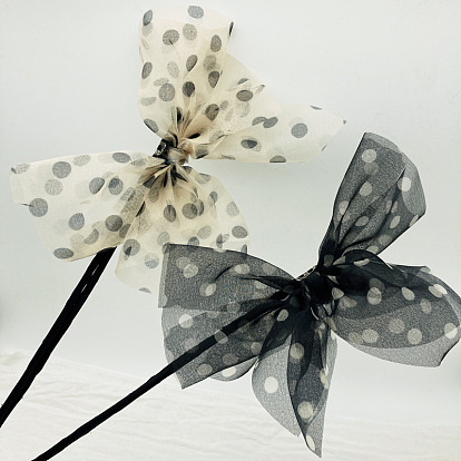 Polka Dot Butterfly Bow Hair Clip - Lazy Braided Hairstyle Tool for Women.
