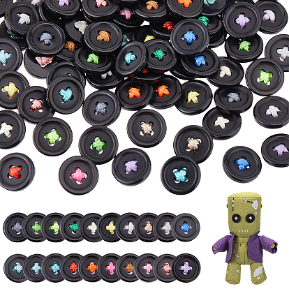 120шт 20 цвета смоляные пуговицы глаз кабошоны, кукольные глазные яблоки своими руками плоские круглые смоляные глаза для масок, куклы