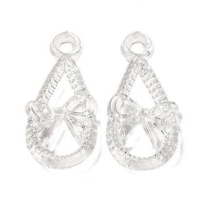 Прозрачные акриловые подвески, подвески-капли с бантиком