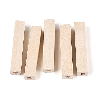 Необработанные деревянные бусины, бусины из натурального дерева, без свинца, кубоид