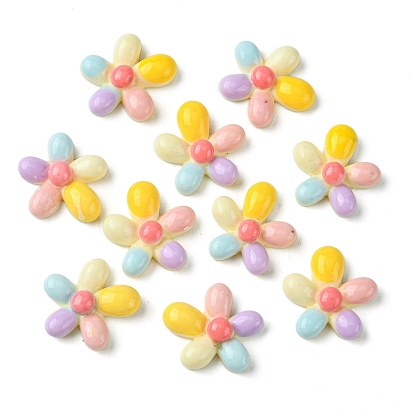 Undurchsichtige Decoden-Cabochons aus Harz, 5-Blütenblatt Blüte