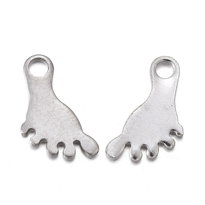 201 Stainless Steel Charms, Laser Cut, Footprint