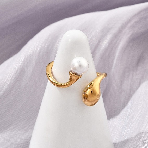 304 из нержавеющей стали манжеты кольца, с искусственным жемчугом