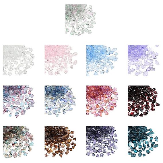 Прозрачные стеклянные бусины градиентного цвета, разнообразные