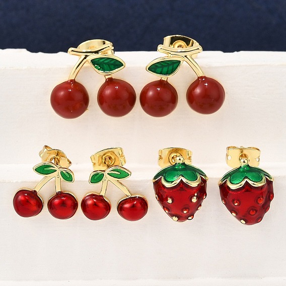 Серьги-гвоздики из латуни, реальный 18 k позолоченный