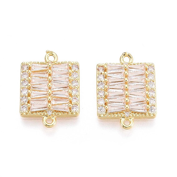 Латунные подвески из прозрачного кубического циркония, квадратные ссылки, долговечный