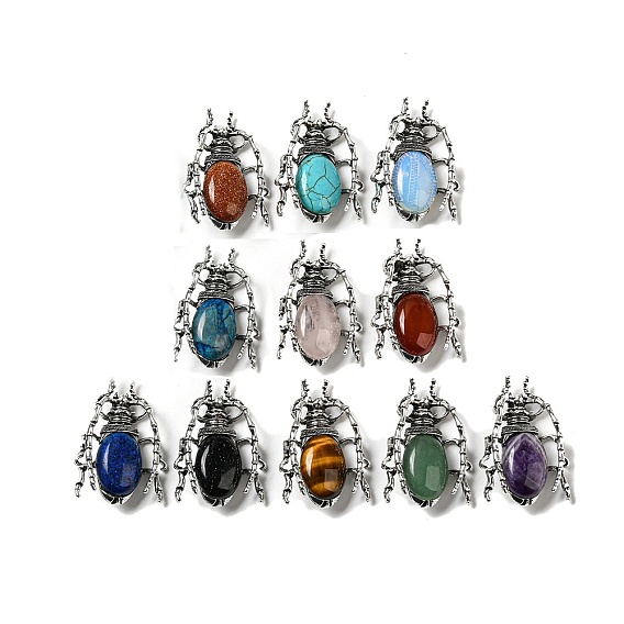 Брошь из сплава для предметов двойного назначения, С камнями, паук