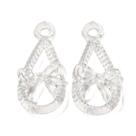 Прозрачные акриловые подвески, подвески-капли с бантиком