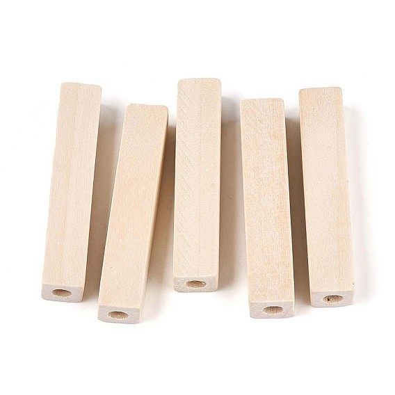 Необработанные деревянные бусины, бусины из натурального дерева, без свинца, кубоид