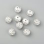 Brass Rhinestone Beads, Grade A, Silver Color Plated, Round, 12mm in diameter, Hole: 1.5mm