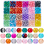 600 шт 24 цвета окрашенные распылением хрустящие стеклянные бусины, круглые