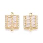 Латунные подвески из прозрачного кубического циркония, квадратные ссылки, долговечный