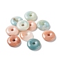 Gemstone China Safety Buckle Pendants, Donut/Pi Disc Charms