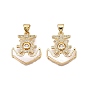 Латунные микропаве прозрачные подвески с фианитом, без кадмия и без свинца, с оболочкой, Якорь прелести