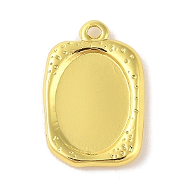 304 Stainless Steel Pendant Cabochon Settings, Rectangle