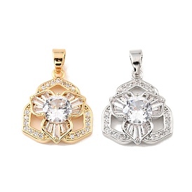 Подвески из латуни и прозрачного циркония, 