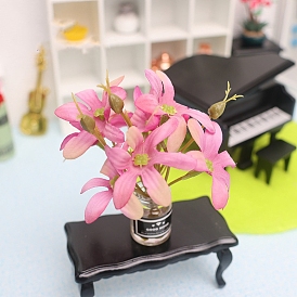 Plastic Flower Miniature Ornaments, Micro Landscape Dollhouse Accessories, Pretending Prop Decorations